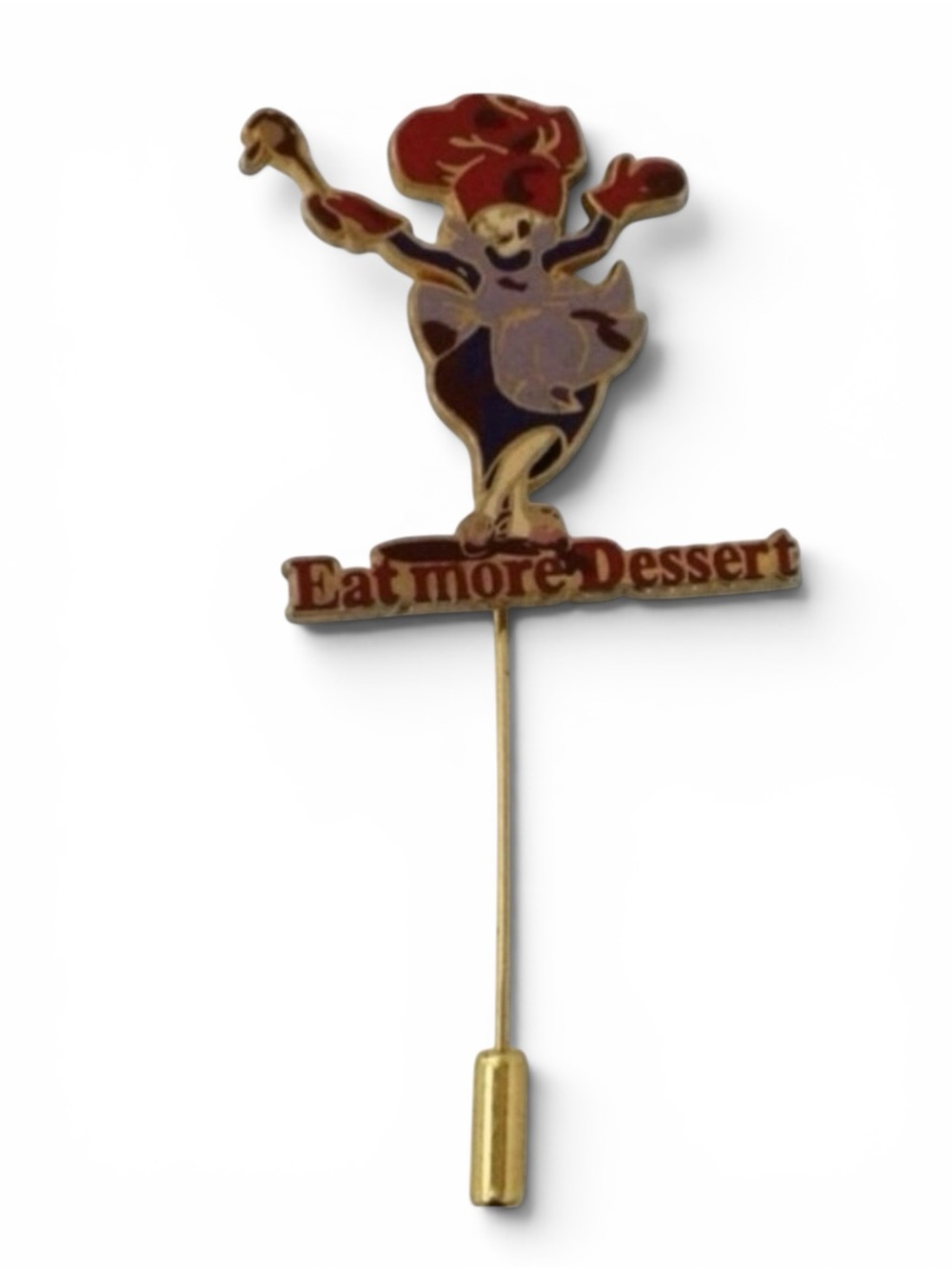 Vtg 2004 Red Hat Society Eat More Dessert Stick Pin –Retired Chapter Collectible